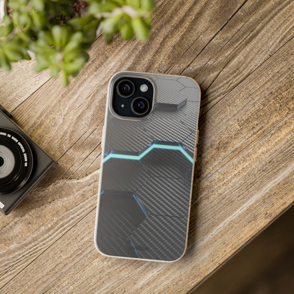 3D Black hexagon - Plastic free phone case for iPhone