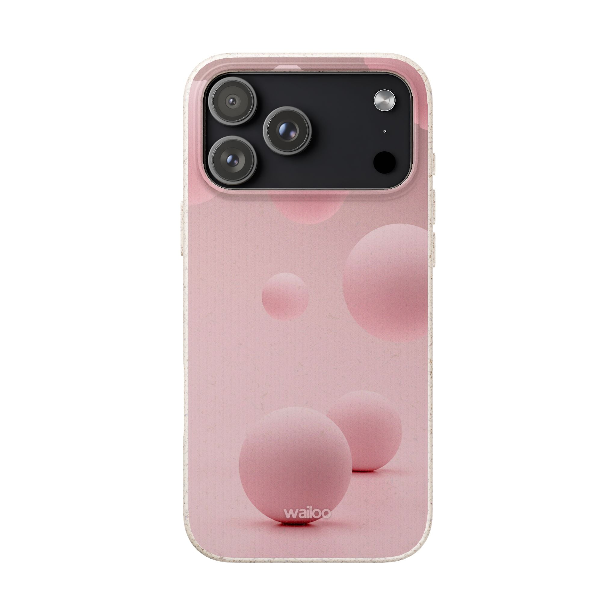3D Pink bubbles- Plastic free  phone case for iPhone