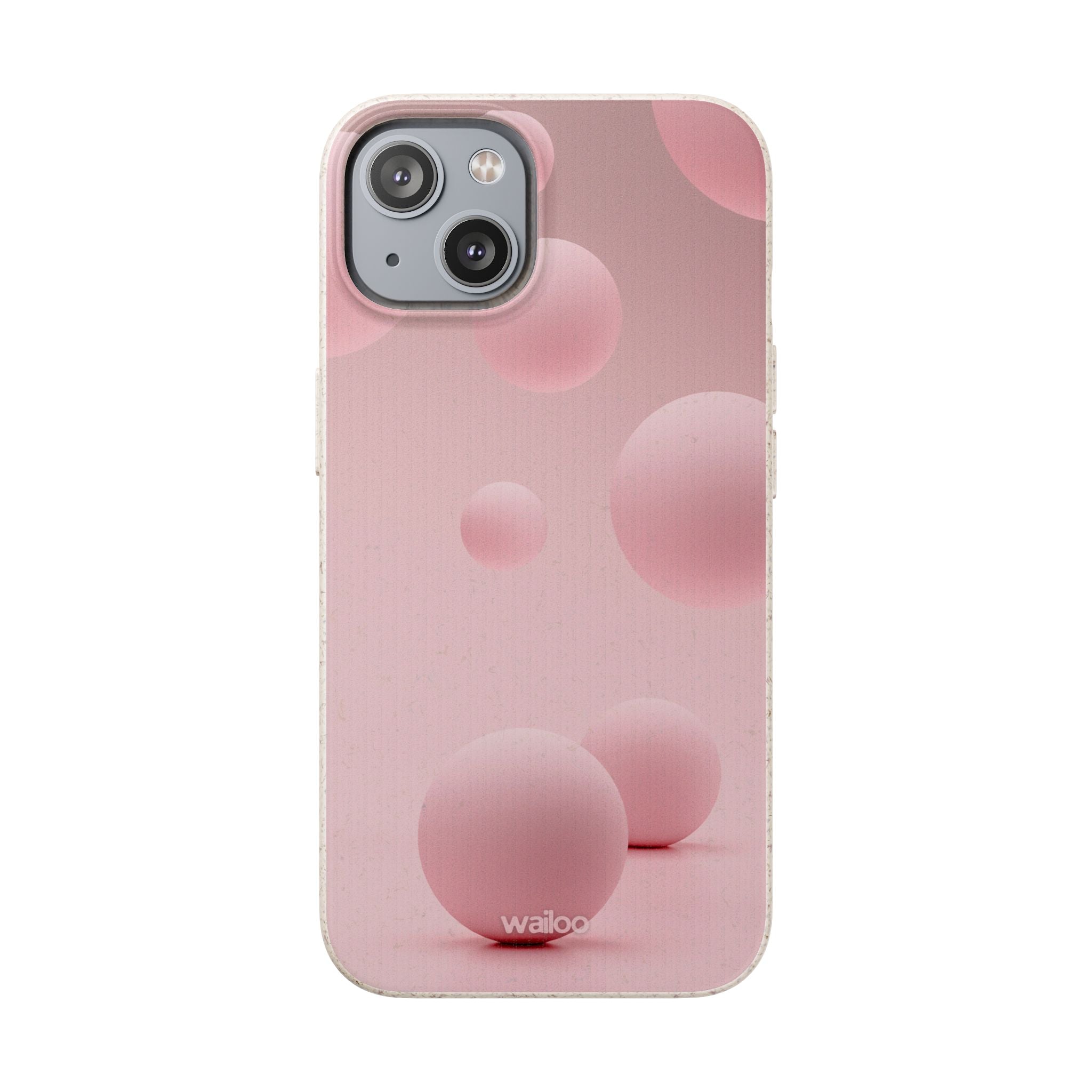 3D Pink bubbles- Plastic free  phone case for iPhone