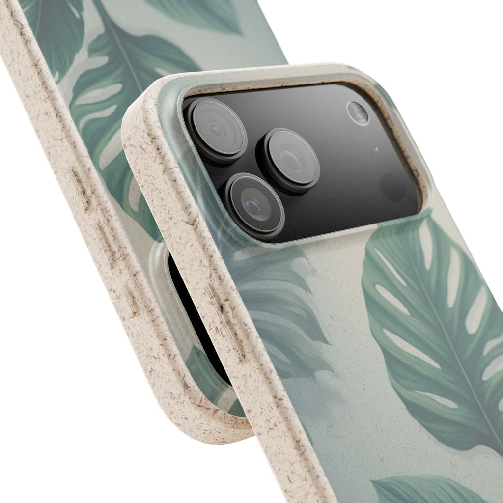 Floral Monstera - Biodegradable phone case for iPhone - Plastic free