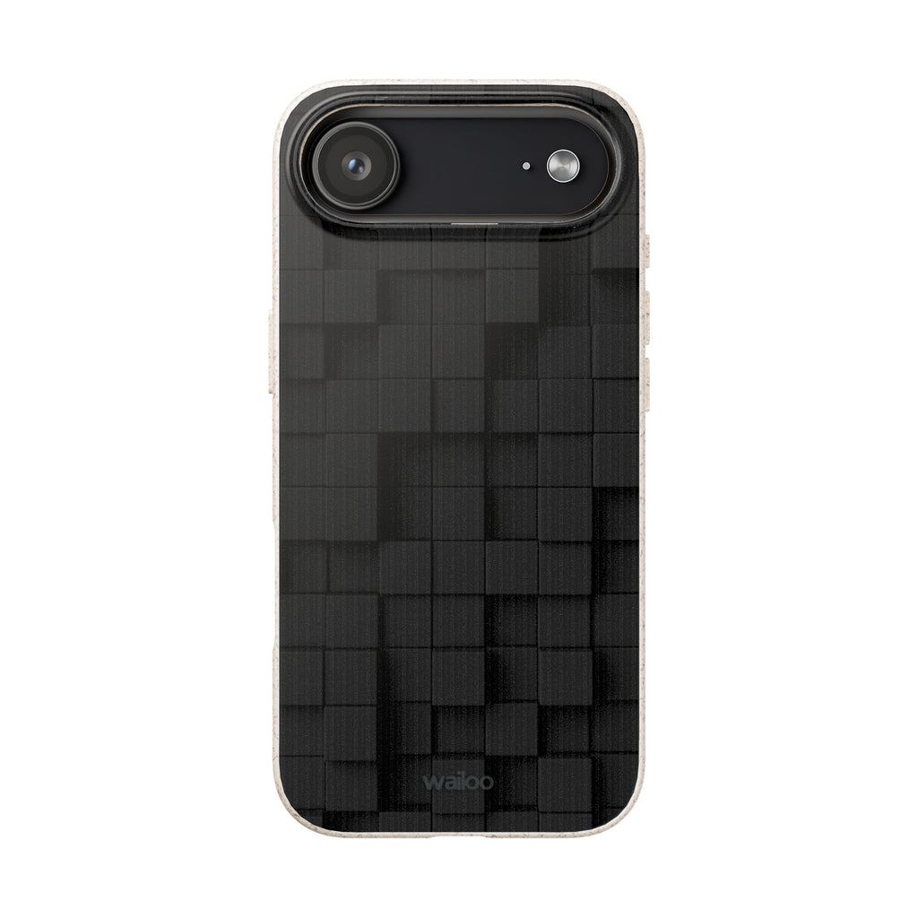 3D Black tiles - Plastic free phone case for iPhone