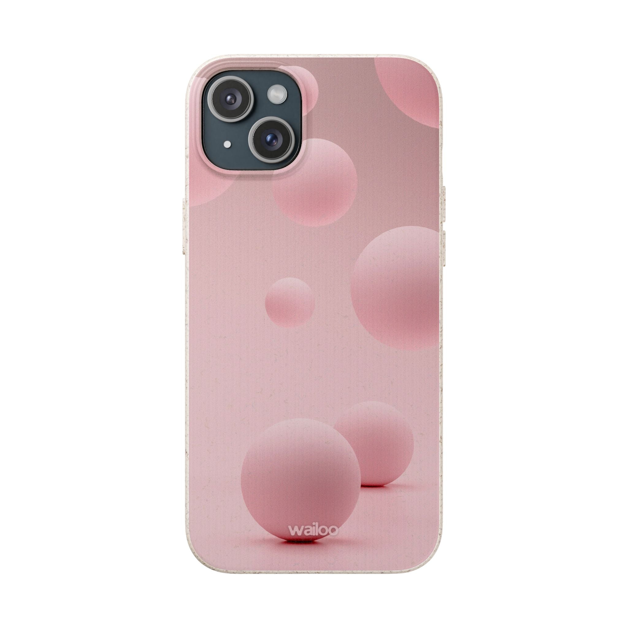 3D Pink bubbles- Plastic free  phone case for iPhone