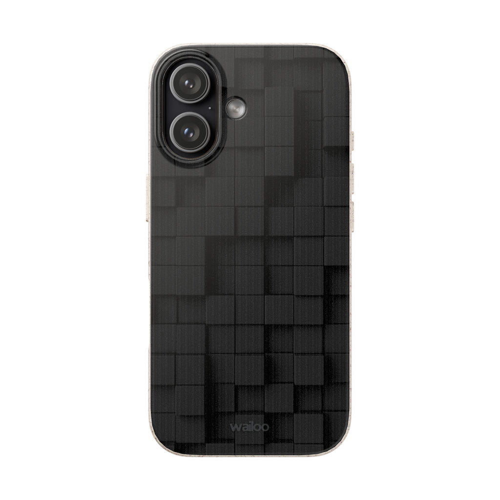 3D Black tiles - Plastic free phone case for iPhone