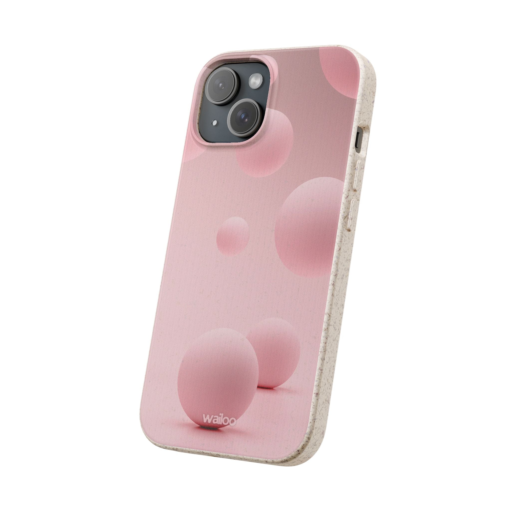 3D Pink bubbles- Plastic free  phone case for iPhone