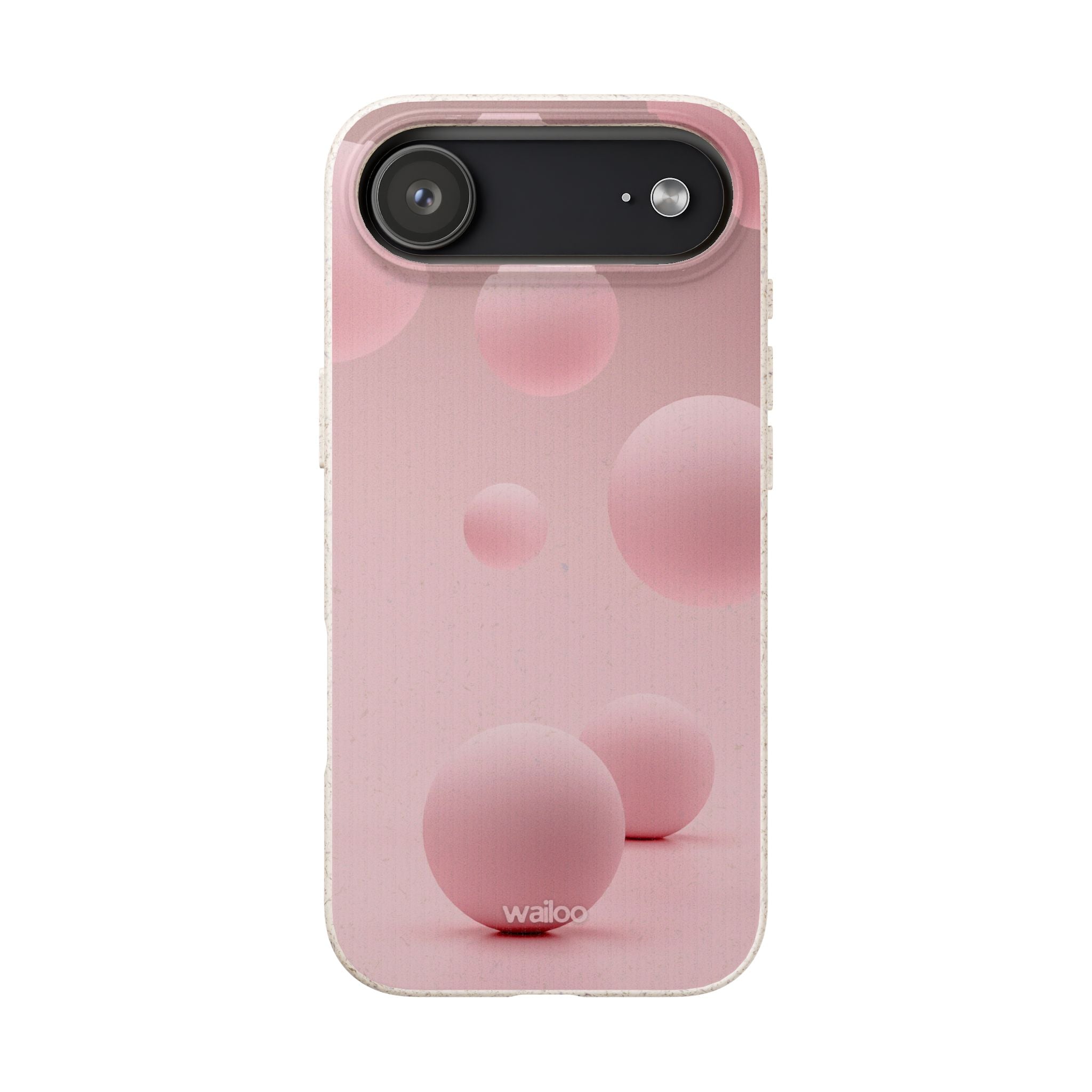 3D Pink bubbles- Plastic free  phone case for iPhone