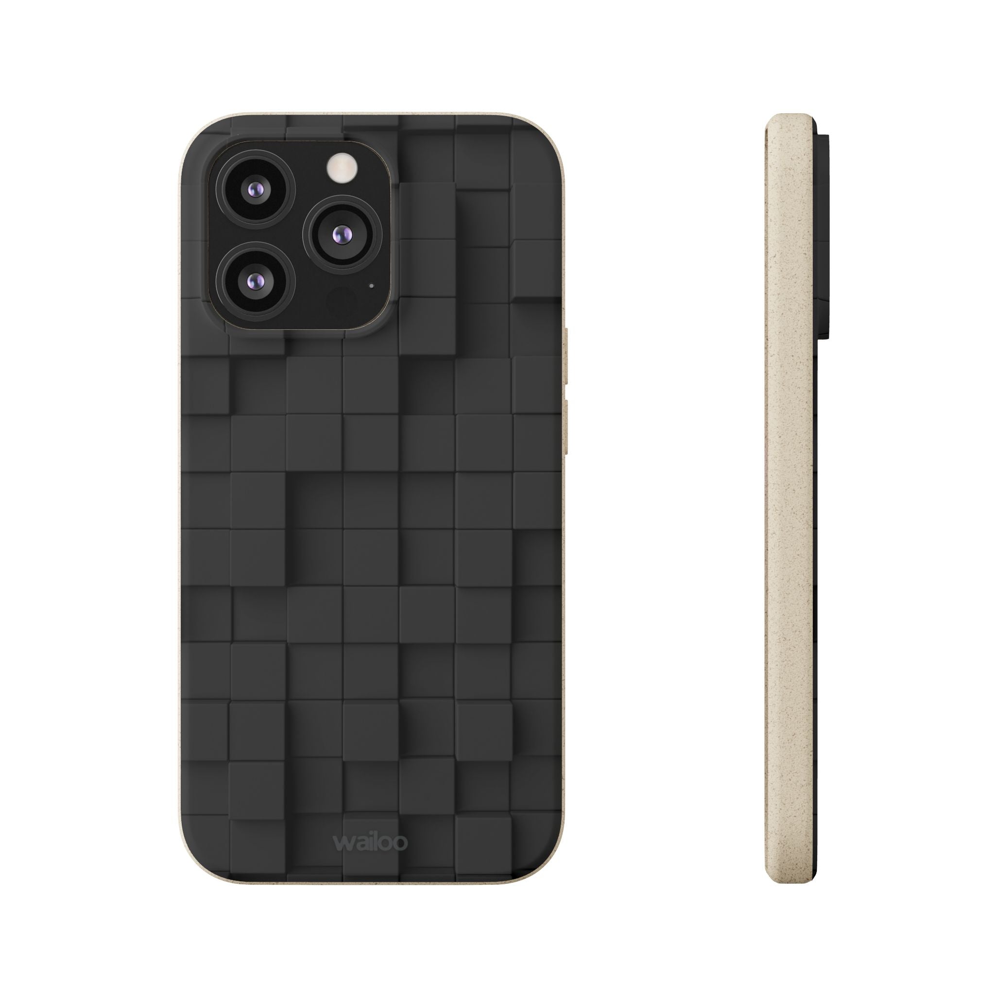 3D Black tiles - Plastic free phone case for iPhone