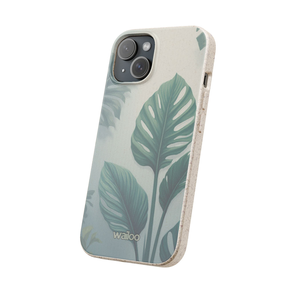 Floral Monstera - Biodegradable phone case for iPhone - Plastic free