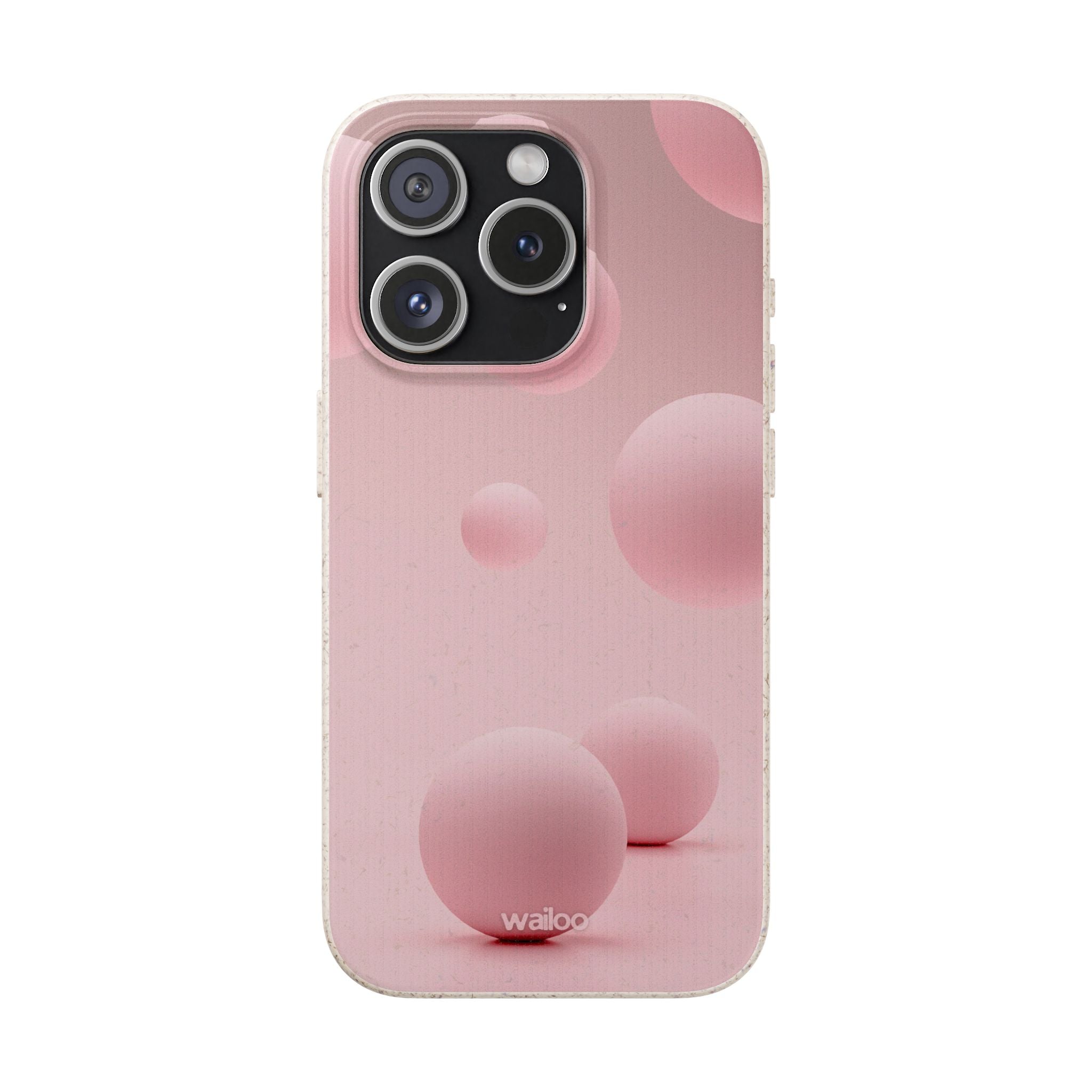 3D Pink bubbles- Plastic free  phone case for iPhone