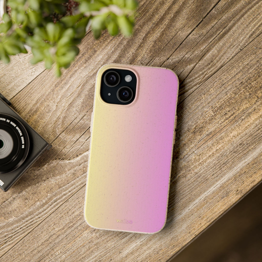 bOmbre Yellow pink gradient - Plastic free phone case for iPhone