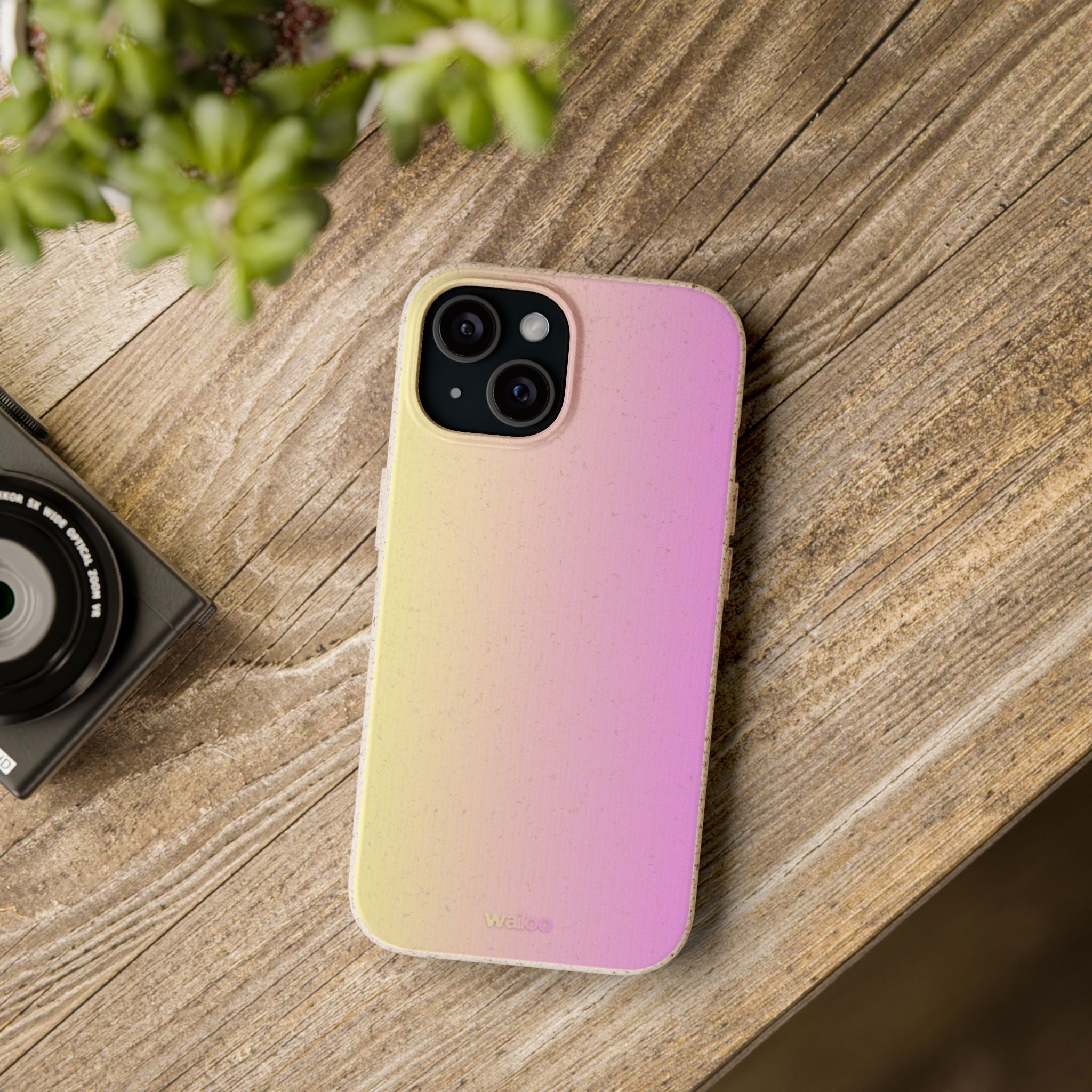 bOmbre Yellow pink gradient - Plastic free phone case for iPhone