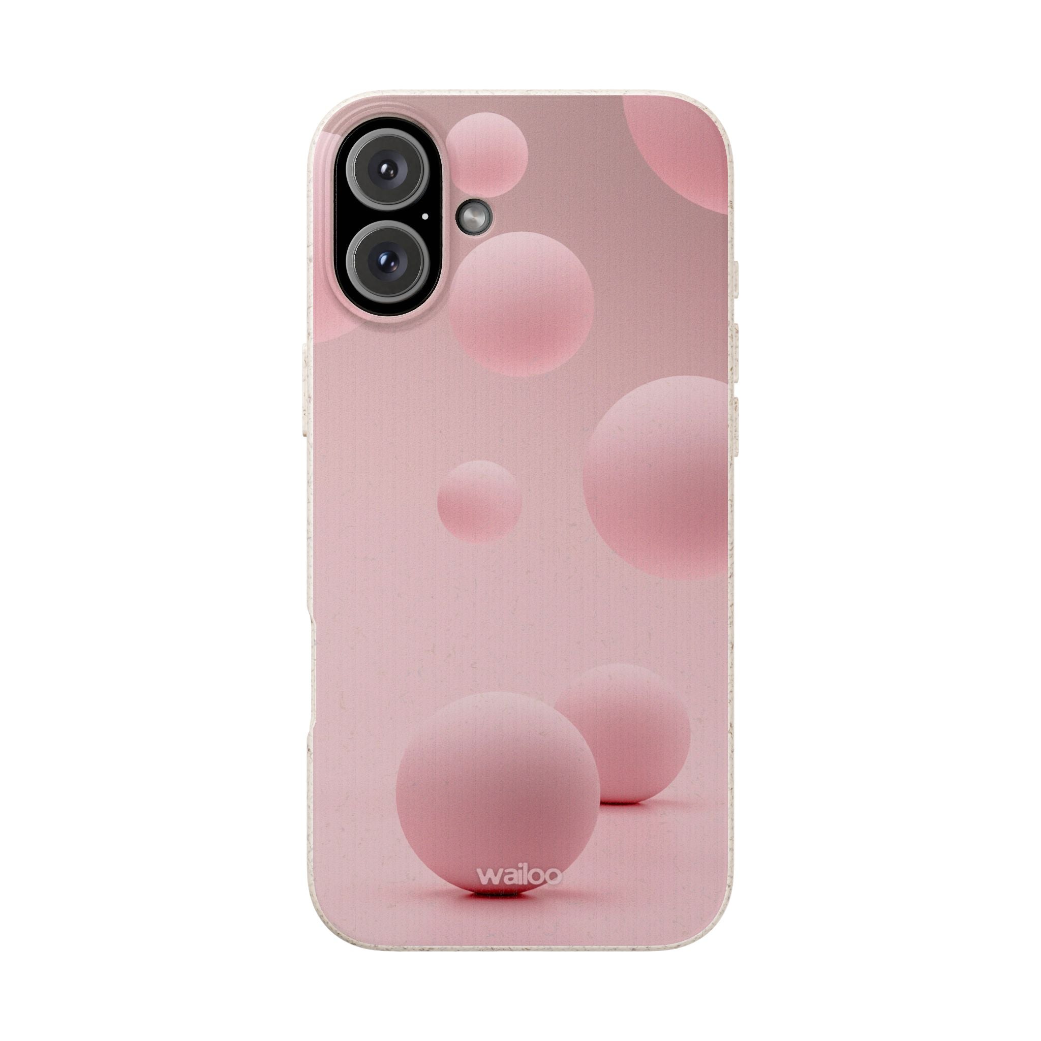 3D Pink bubbles- Plastic free  phone case for iPhone