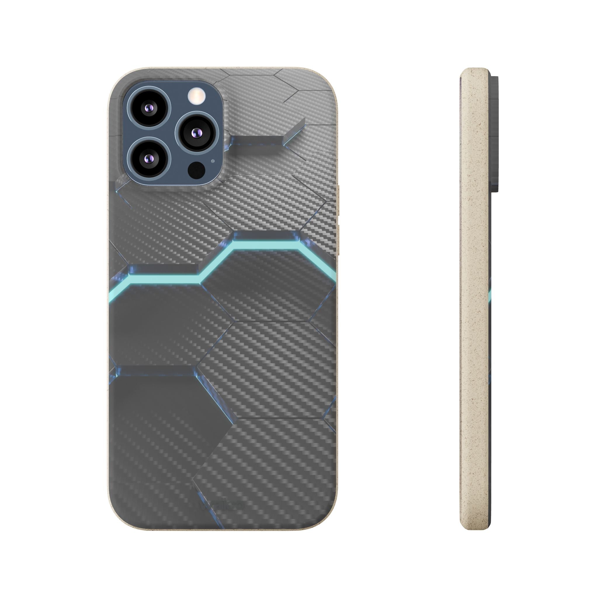 3D Black hexagon - Plastic free phone case for iPhone