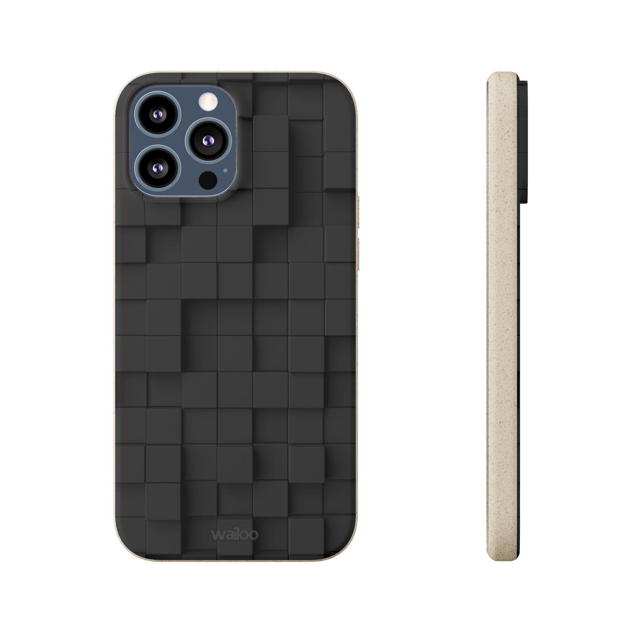 3D Black tiles - Plastic free phone case for iPhone