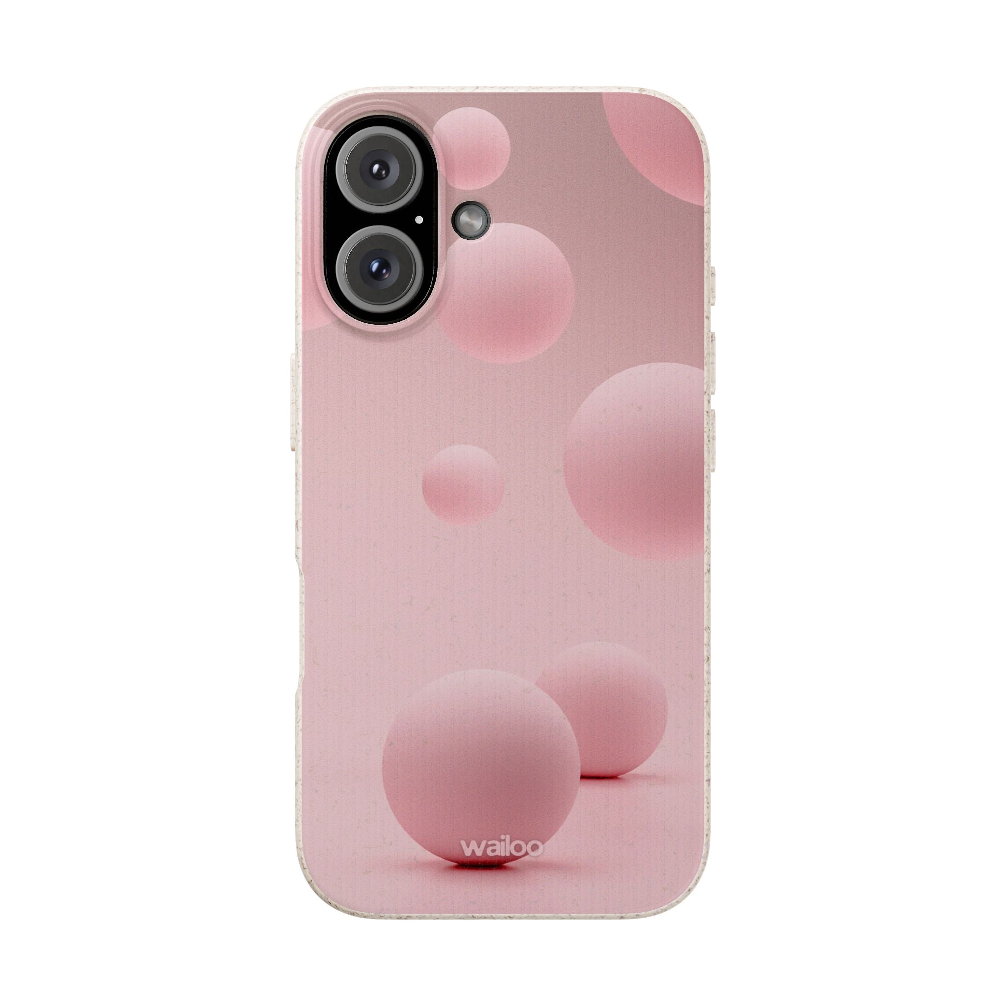 3D Pink bubbles- Plastic free  phone case for iPhone