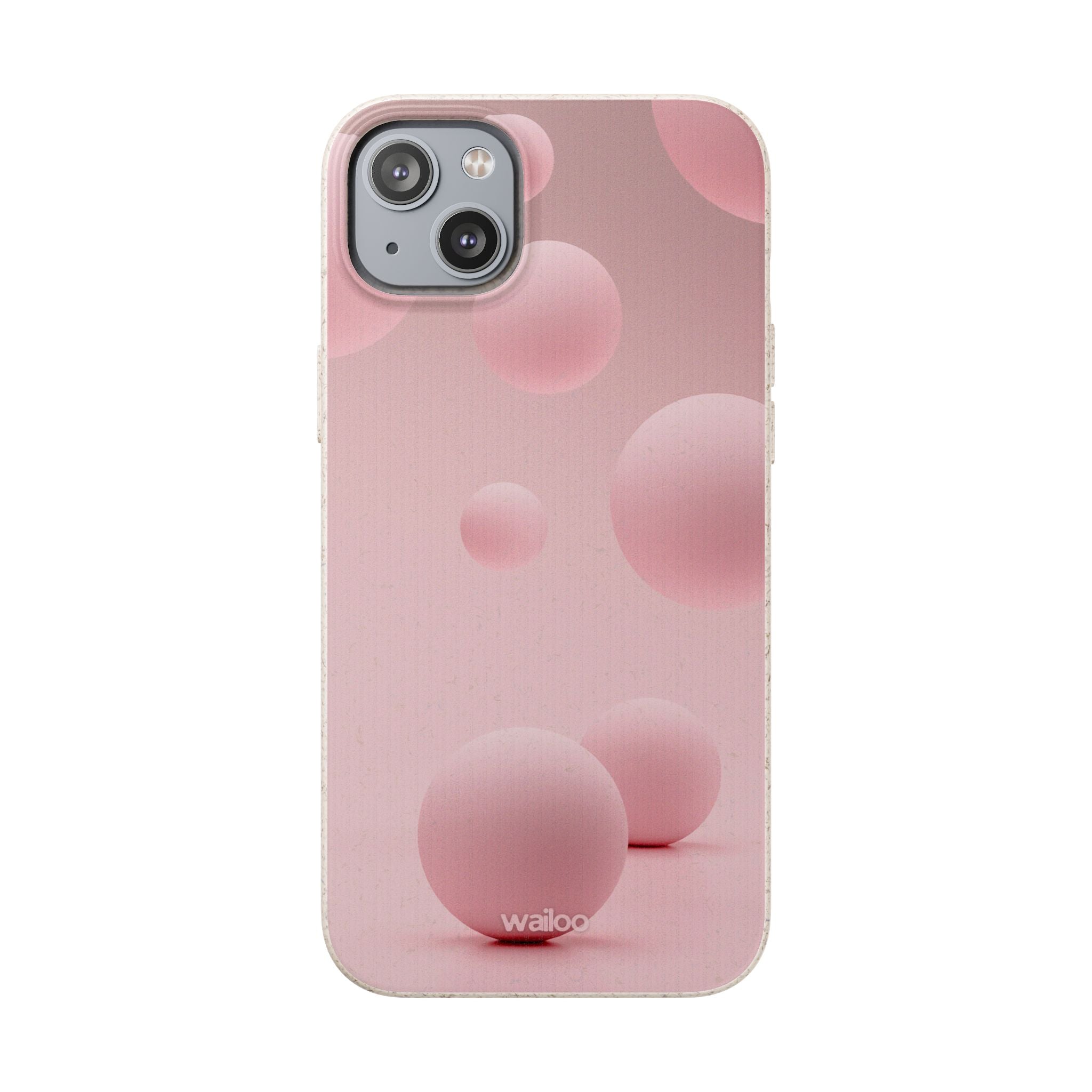 3D Pink bubbles- Plastic free  phone case for iPhone