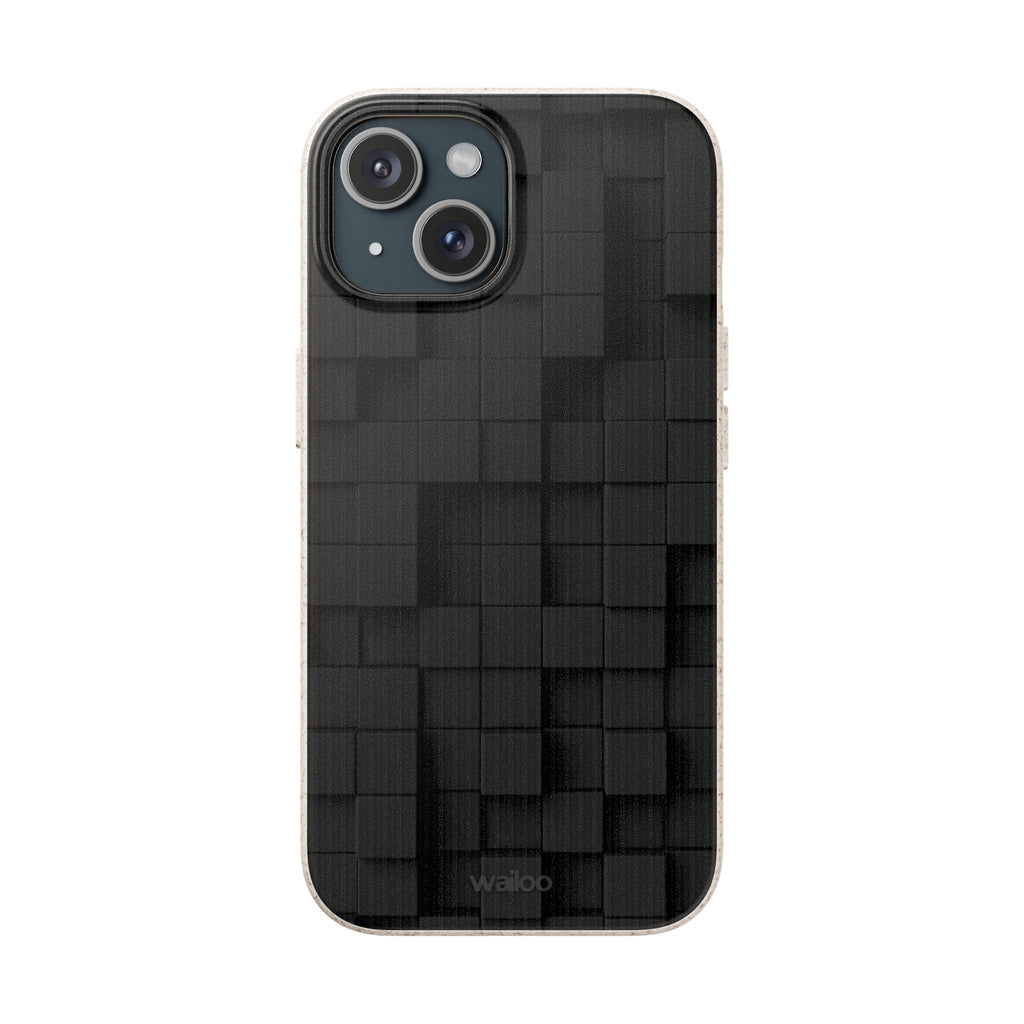3D Black tiles - Plastic free phone case for iPhone