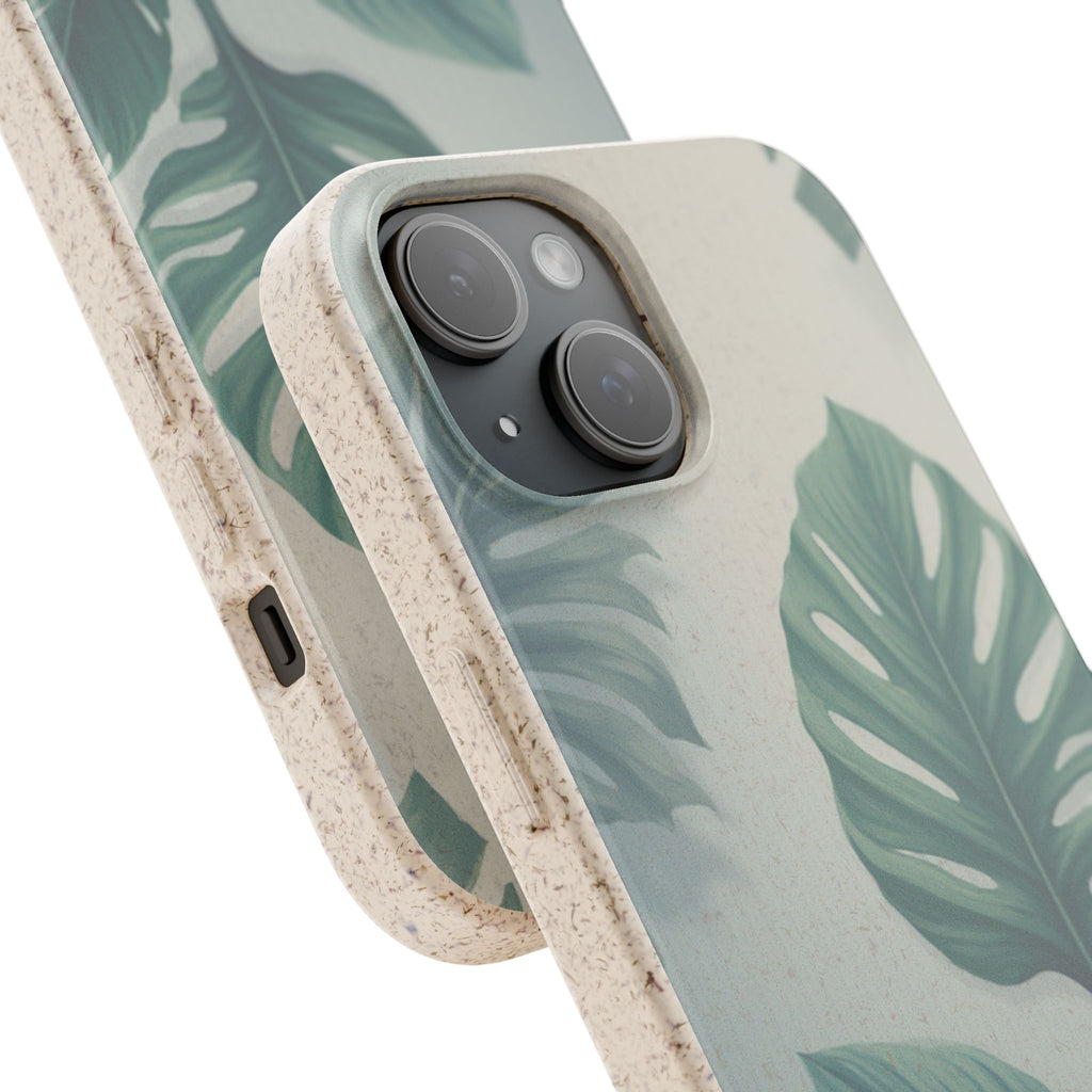 Floral Monstera - Biodegradable phone case for iPhone - Plastic free