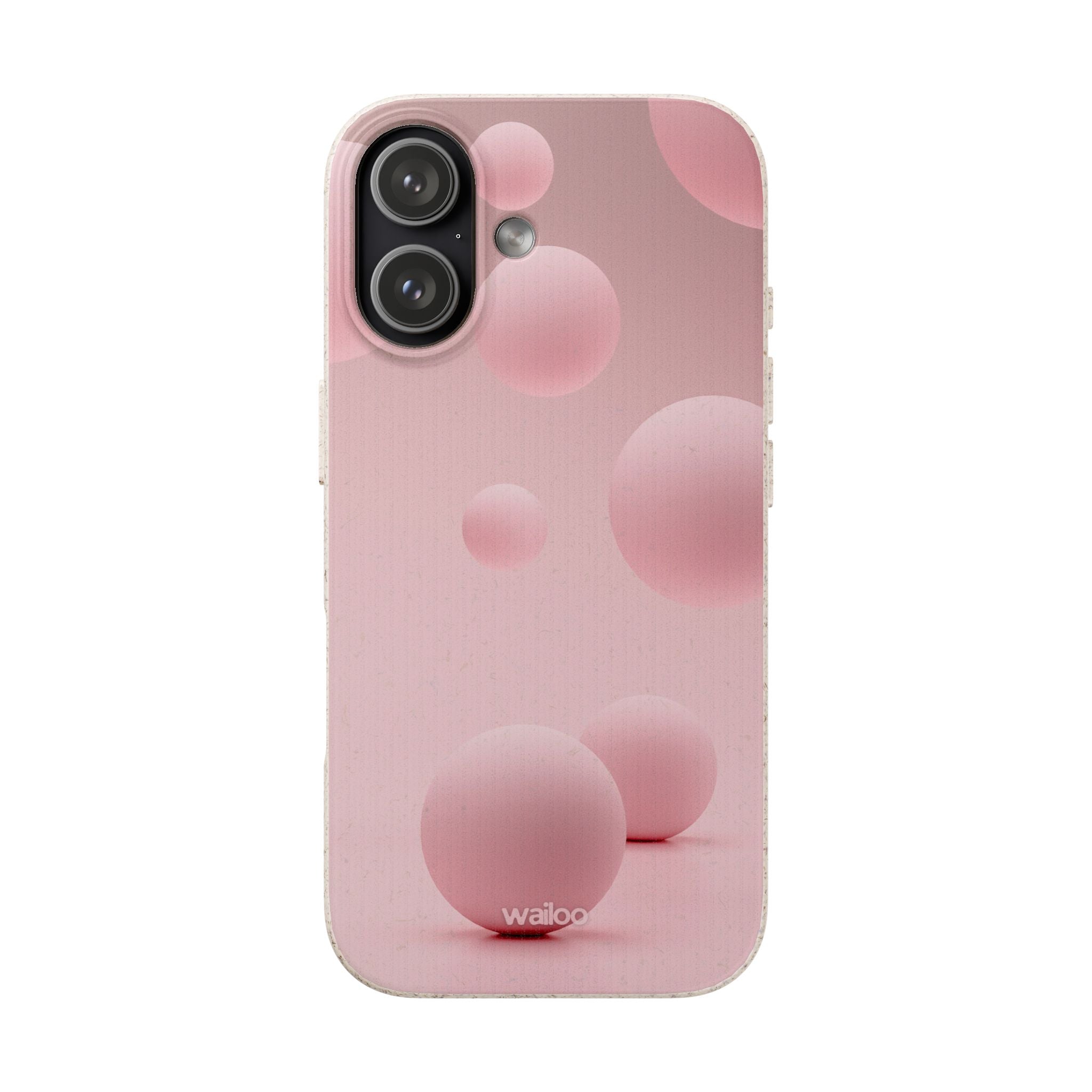3D Pink bubbles- Plastic free  phone case for iPhone