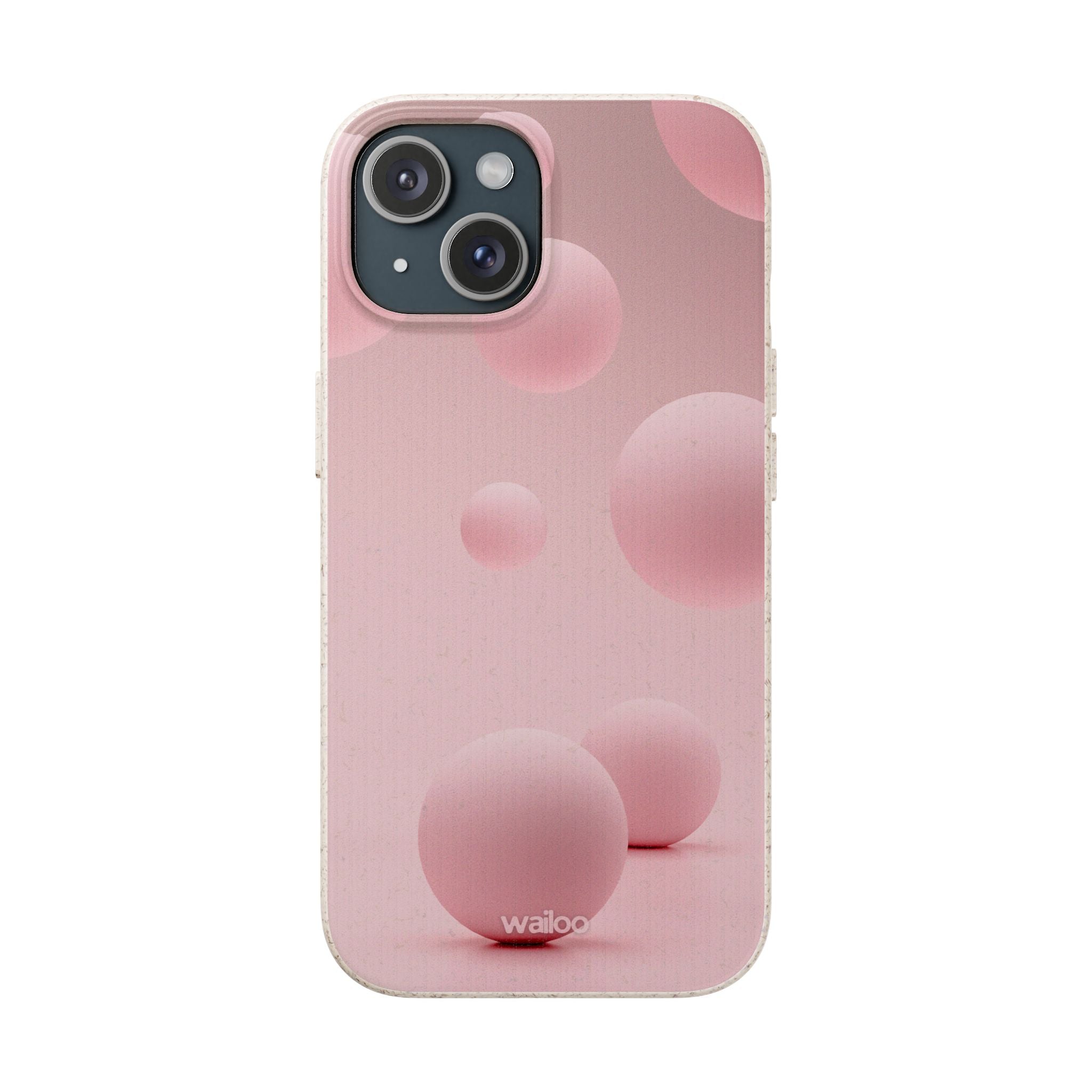 3D Pink bubbles- Plastic free  phone case for iPhone