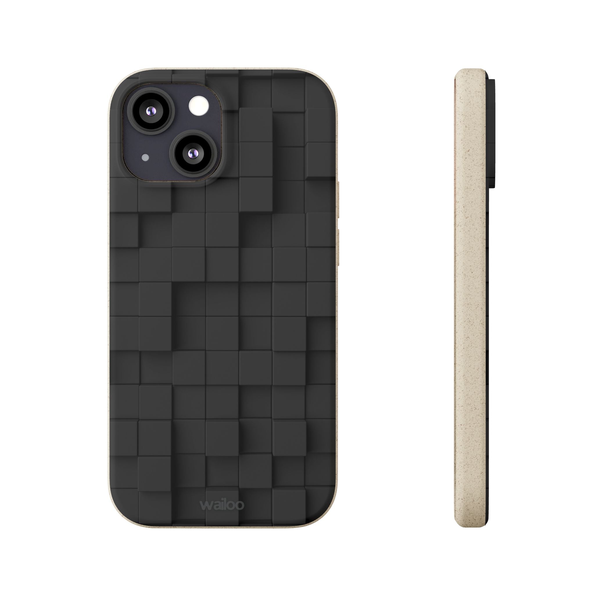 3D Black tiles - Plastic free phone case for iPhone