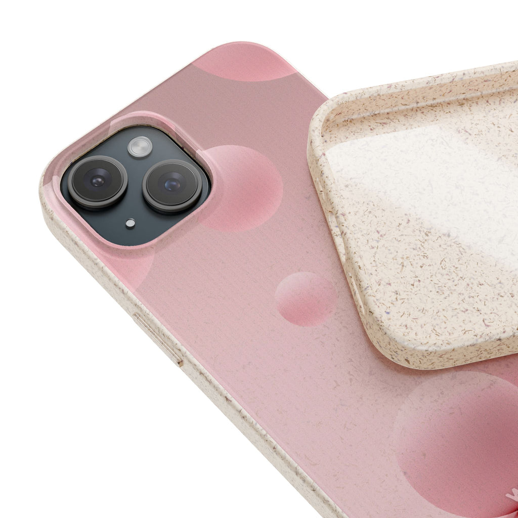 3D Pink bubbles- Plastic free  phone case for iPhone