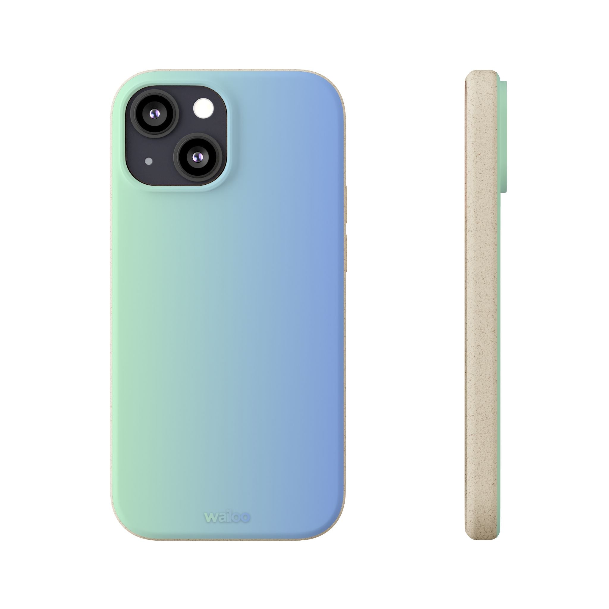 bOmbre Turquoise blue gradient - Plastic free phone case for iPhone