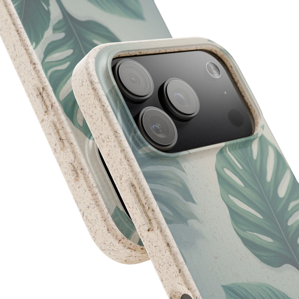 Floral Monstera - Biodegradable phone case for iPhone - Plastic free