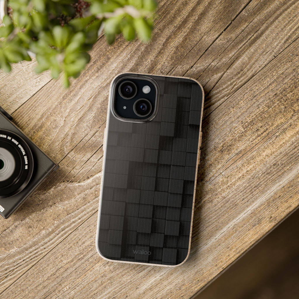 3D Black tiles - Plastic free phone case for iPhone