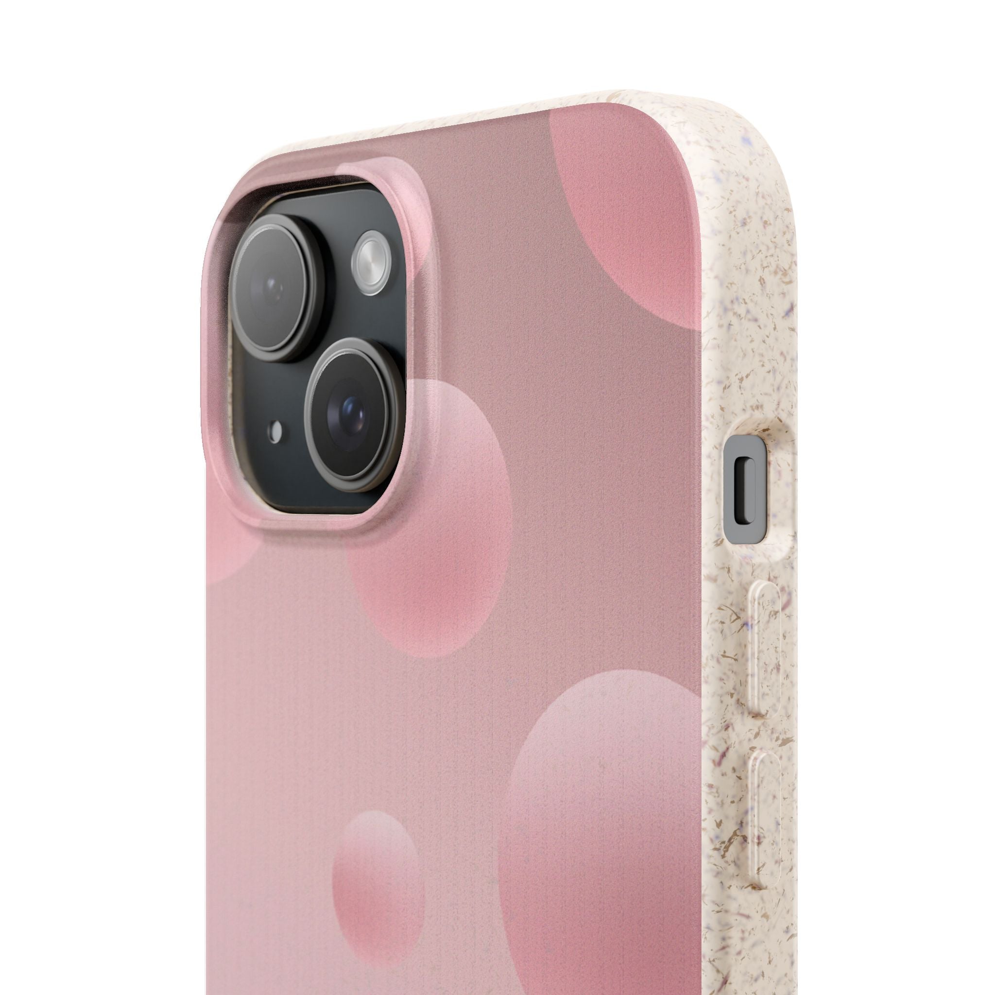 3D Pink bubbles- Plastic free  phone case for iPhone