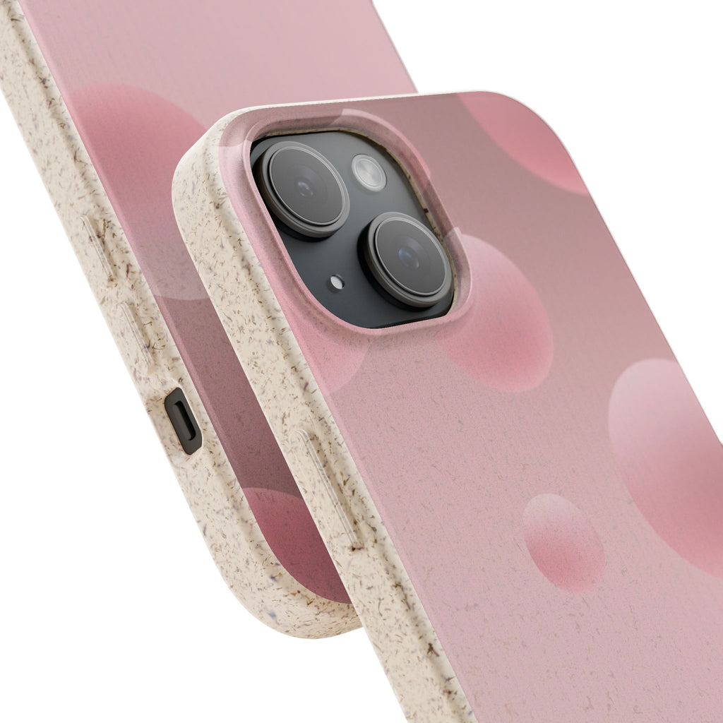 3D Pink bubbles- Plastic free  phone case for iPhone