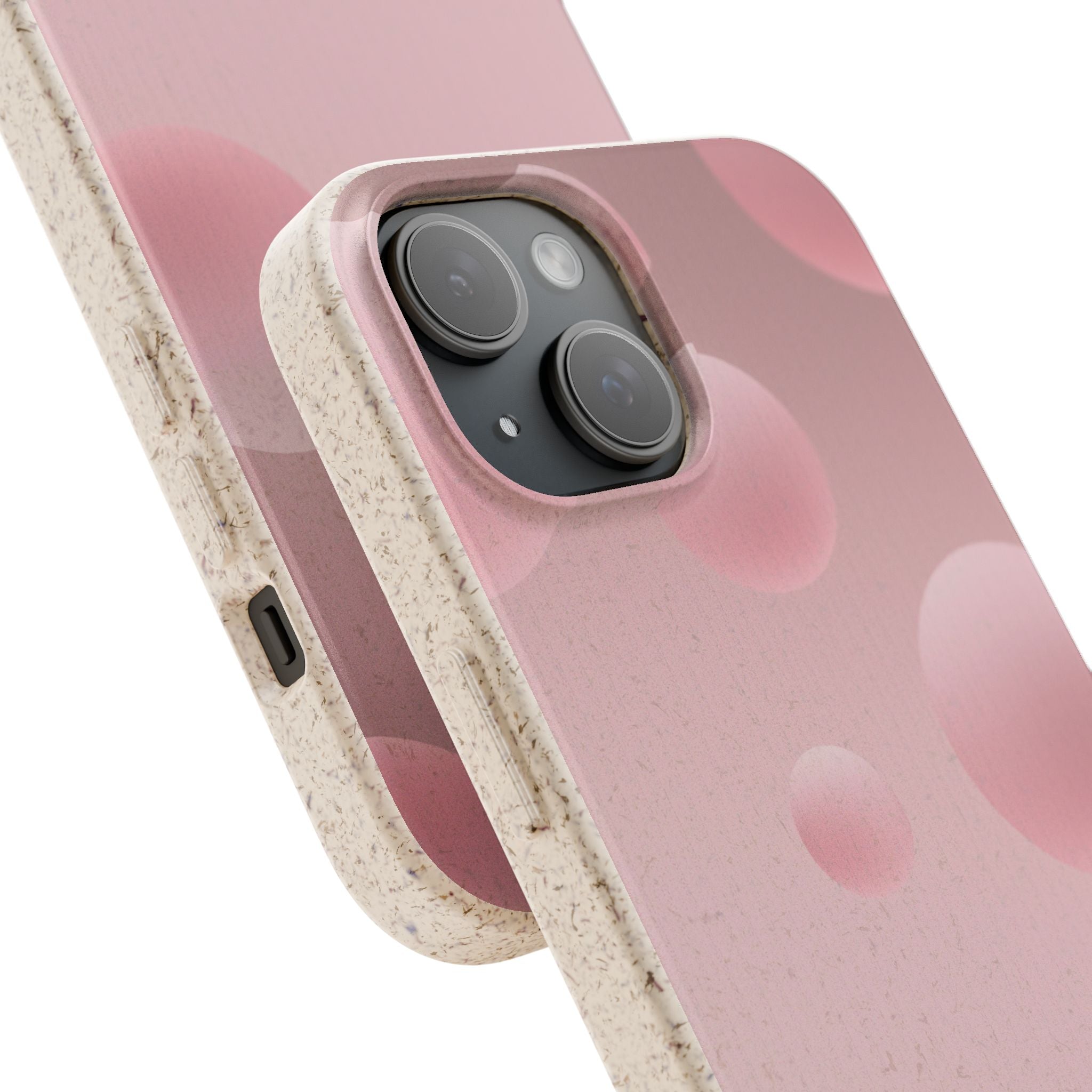 3D Pink bubbles- Plastic free  phone case for iPhone