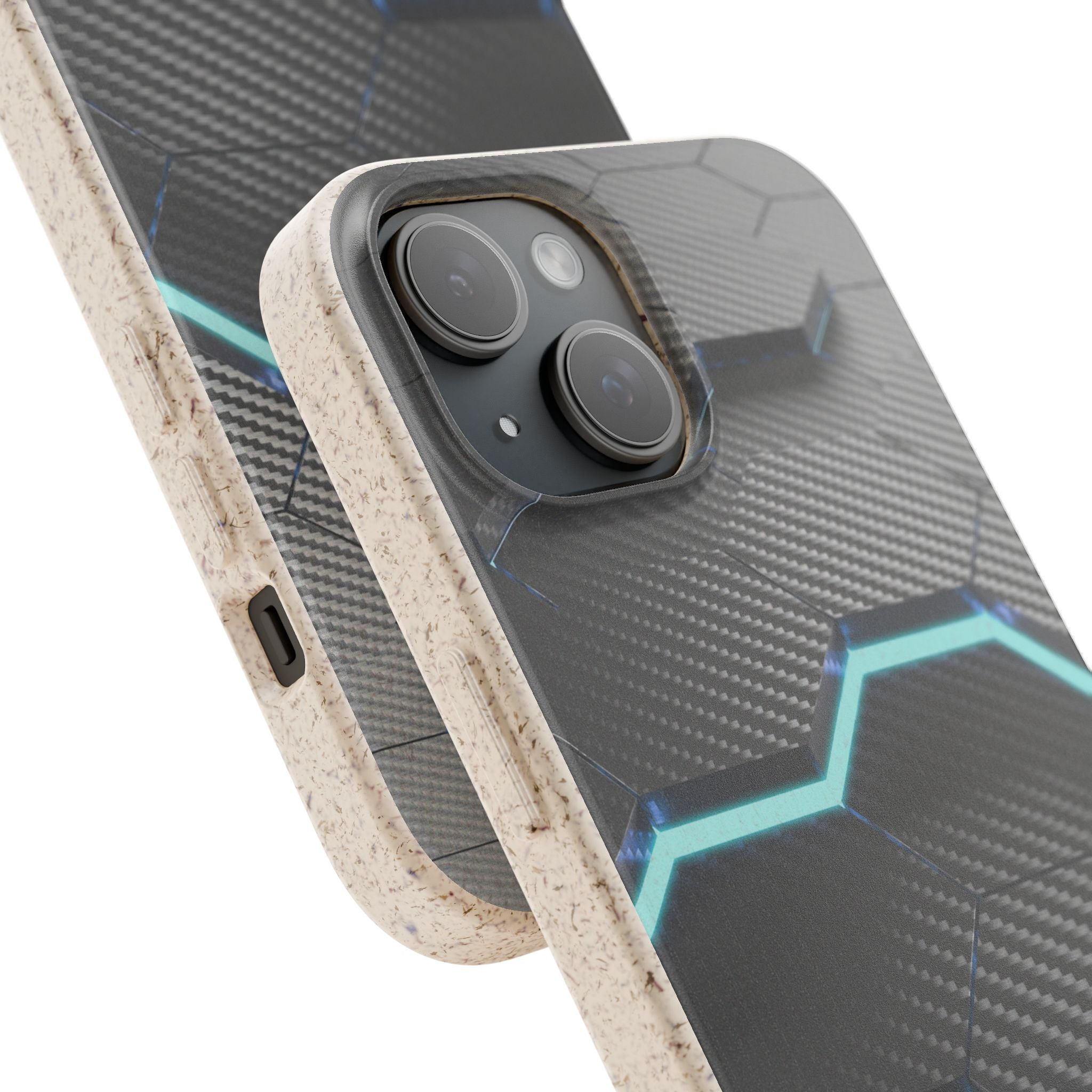 3D Black hexagon - Plastic free phone case for iPhone