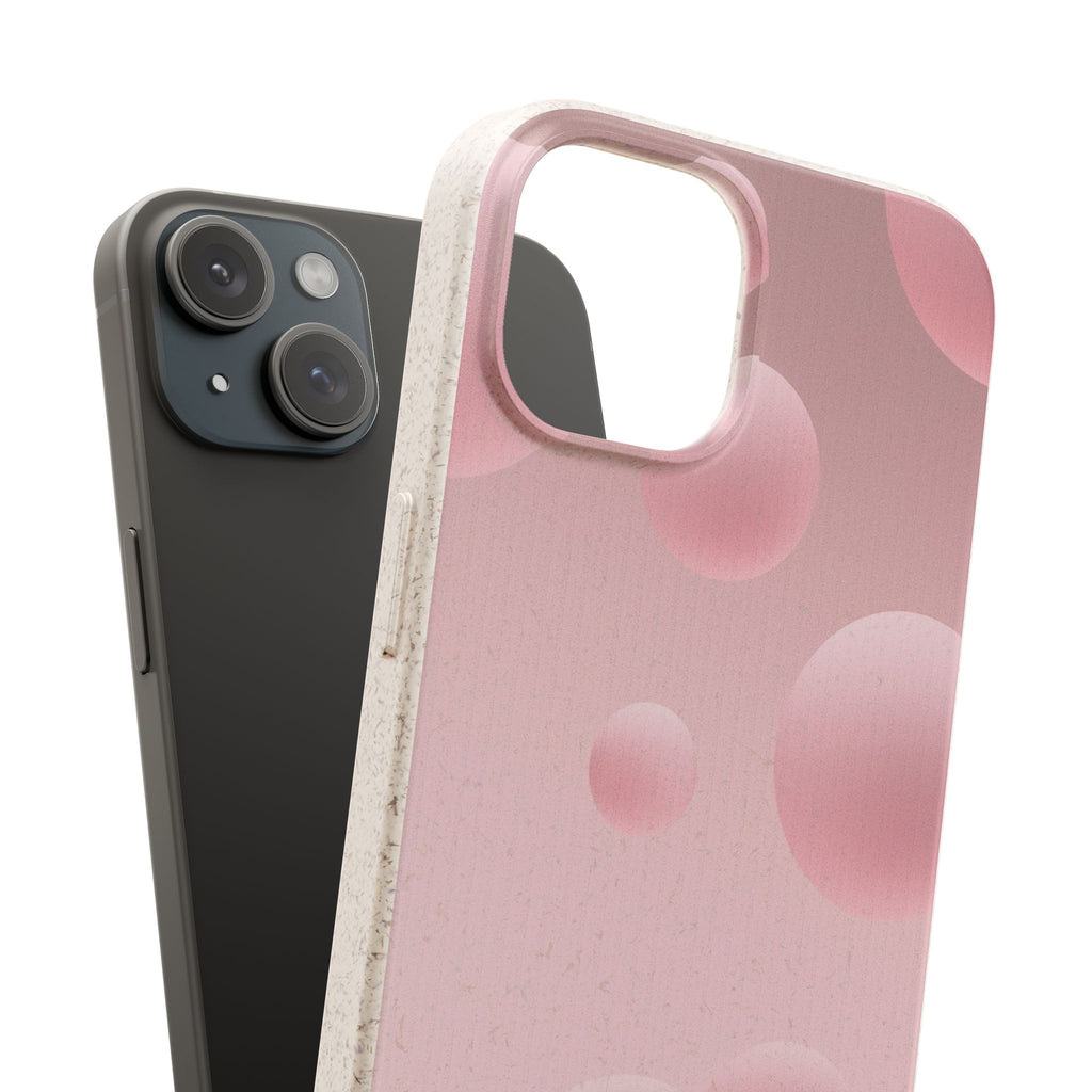 3D Pink bubbles- Plastic free  phone case for iPhone