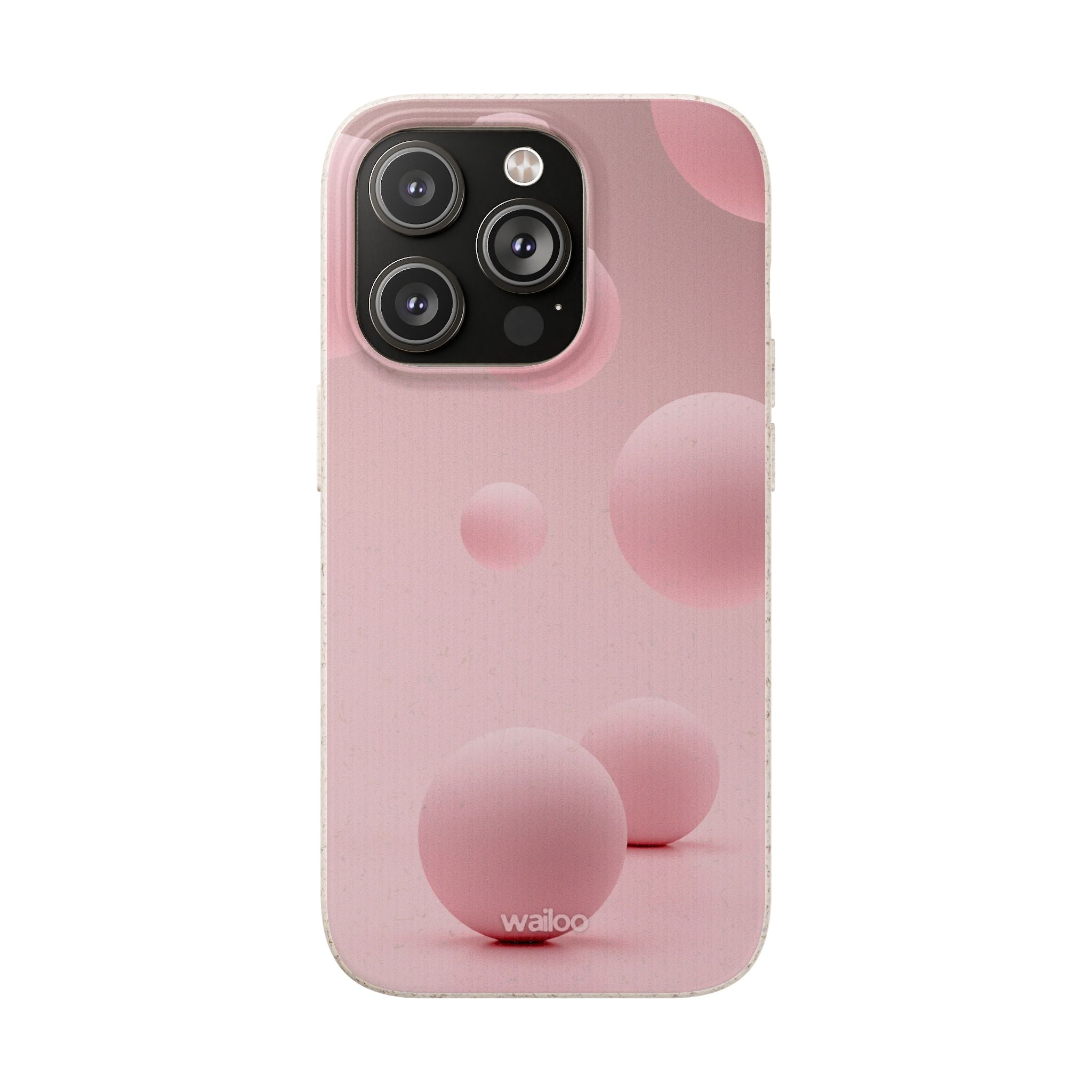 3D Pink bubbles- Plastic free  phone case for iPhone