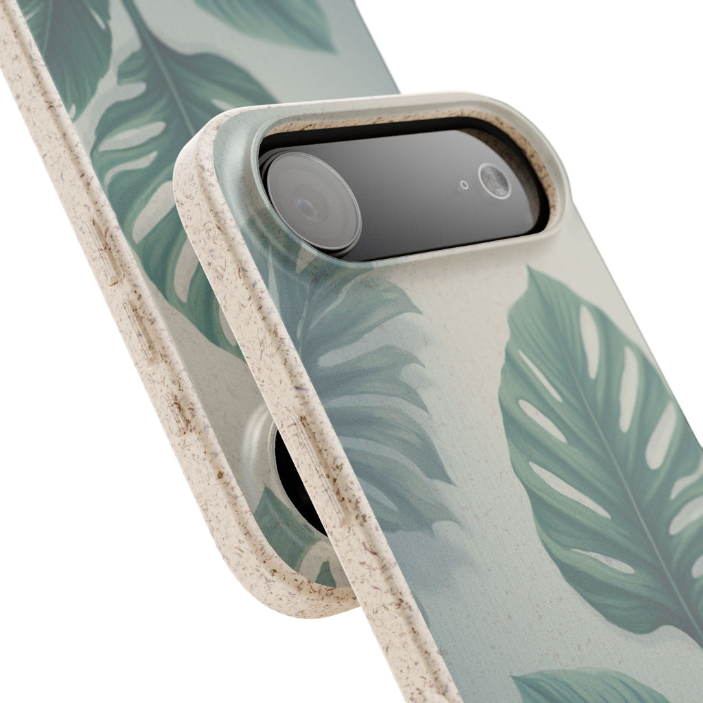 Floral Monstera - Biodegradable phone case for iPhone - Plastic free