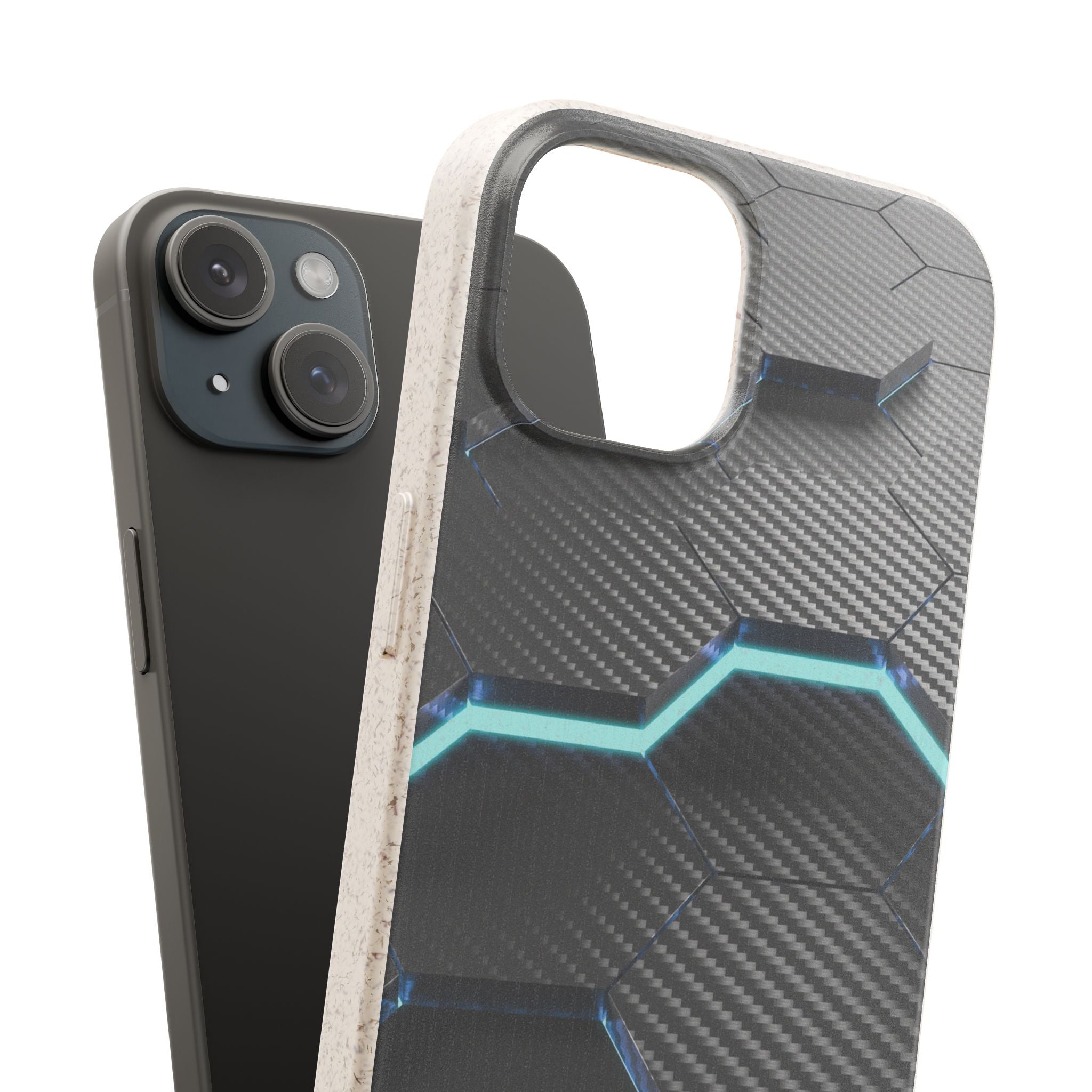 3D Black hexagon - Plastic free phone case for iPhone