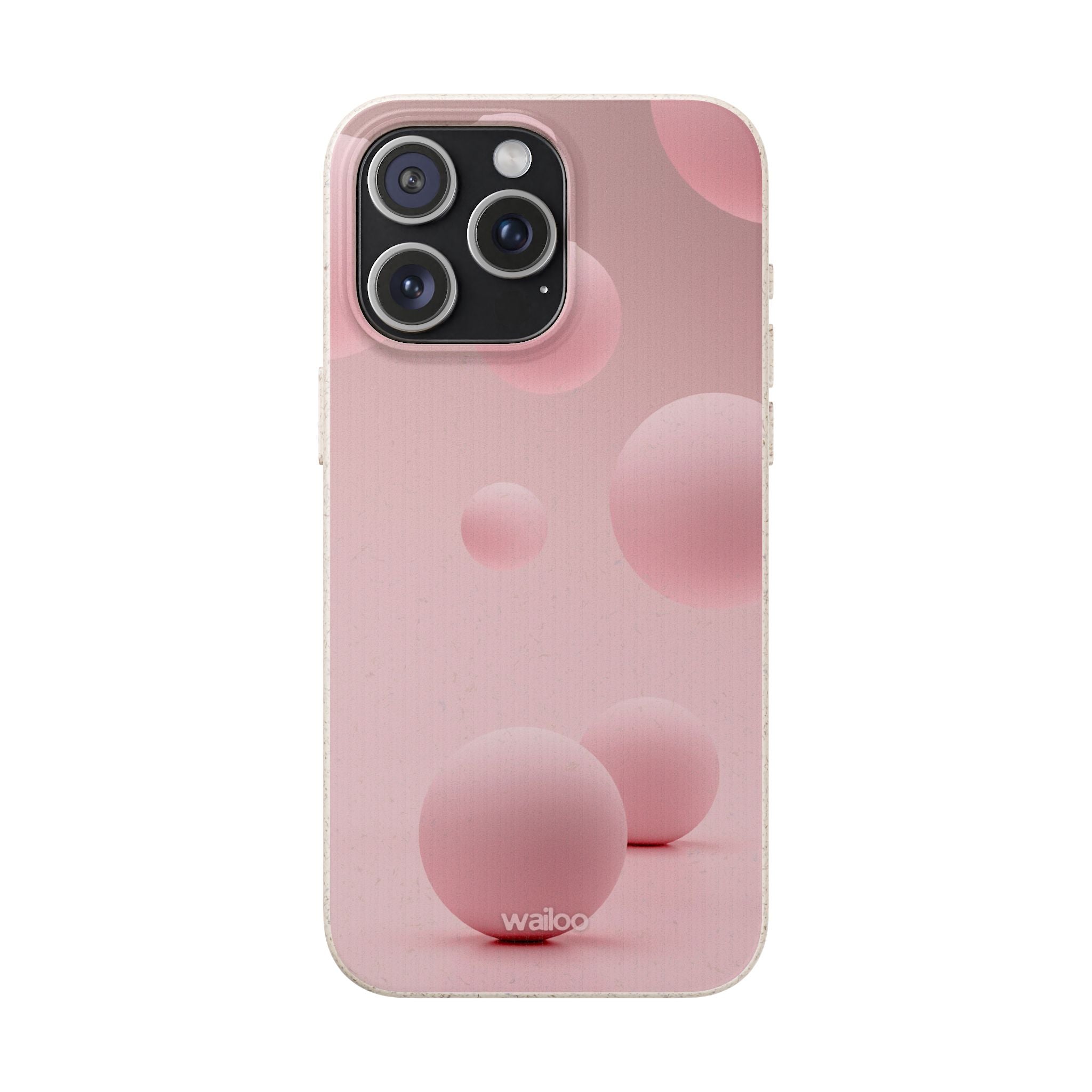 3D Pink bubbles- Plastic free  phone case for iPhone