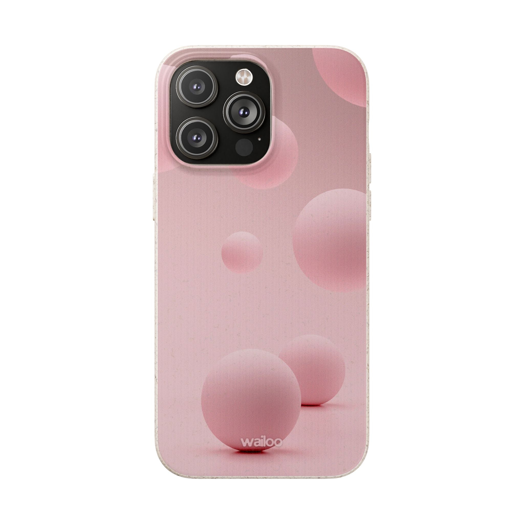 3D Pink bubbles- Plastic free  phone case for iPhone