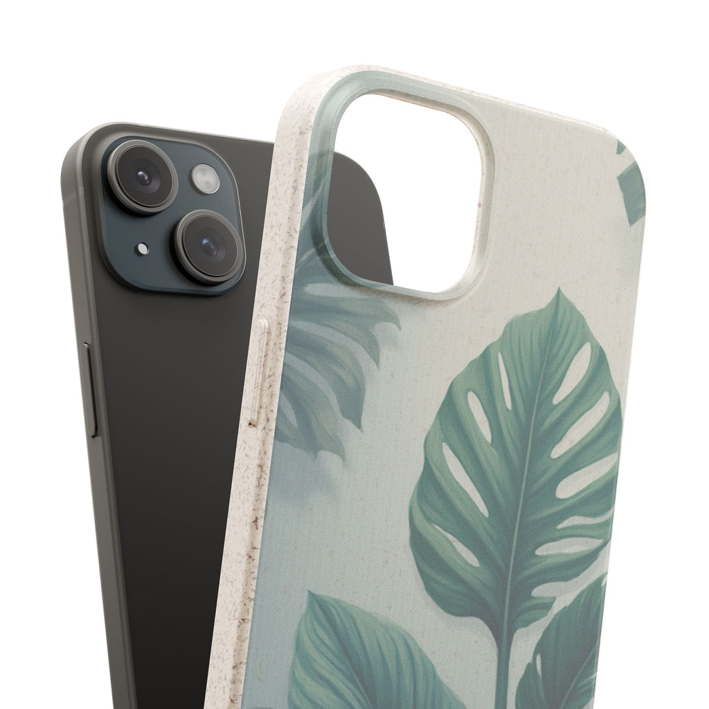 Floral Monstera - Biodegradable phone case for iPhone - Plastic free