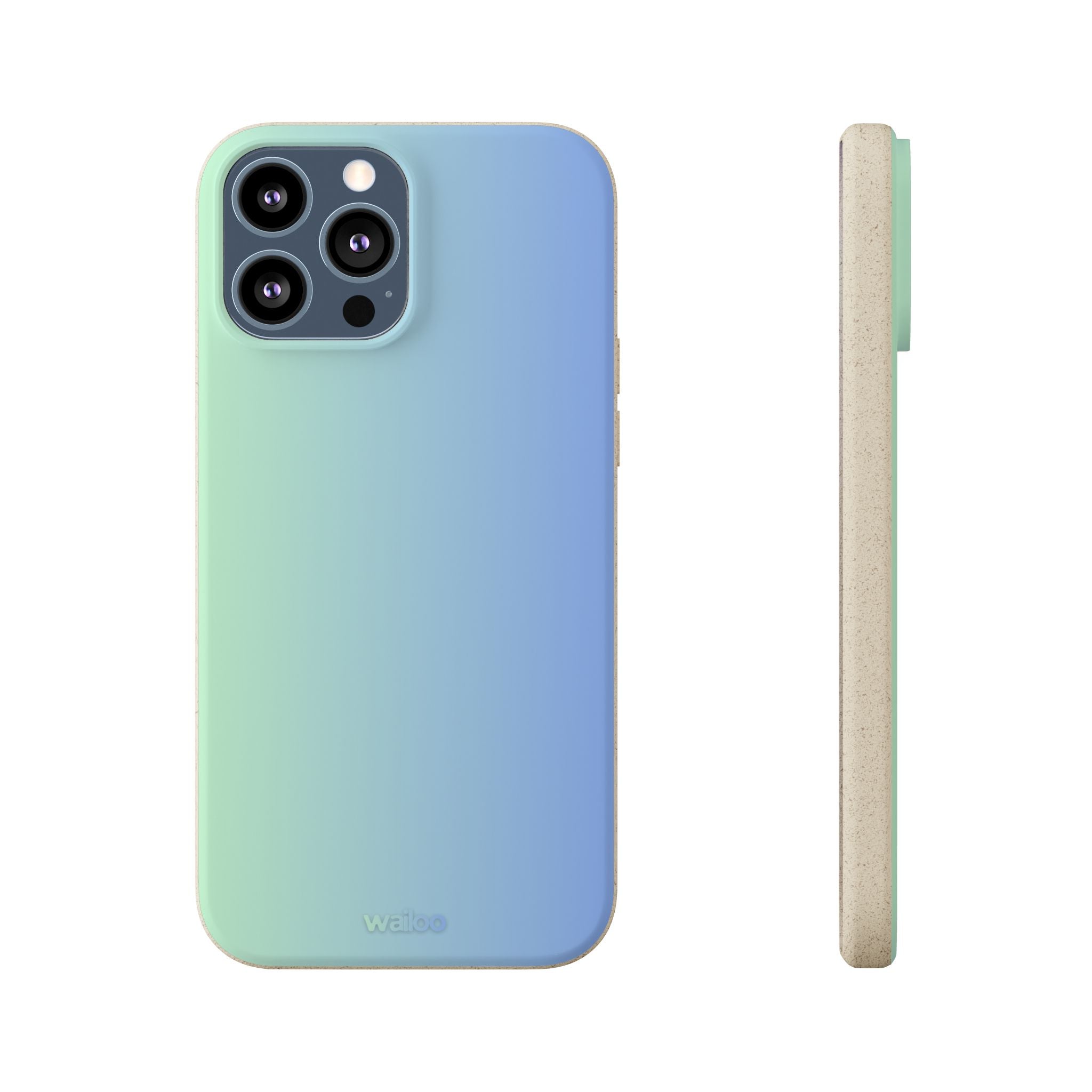 bOmbre Turquoise blue gradient - Plastic free phone case for iPhone