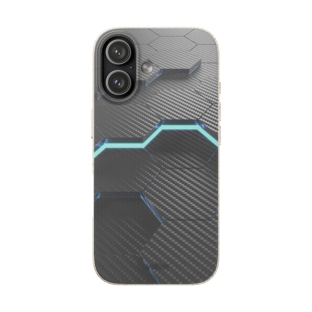 3D Black hexagon - Plastic free phone case for iPhone