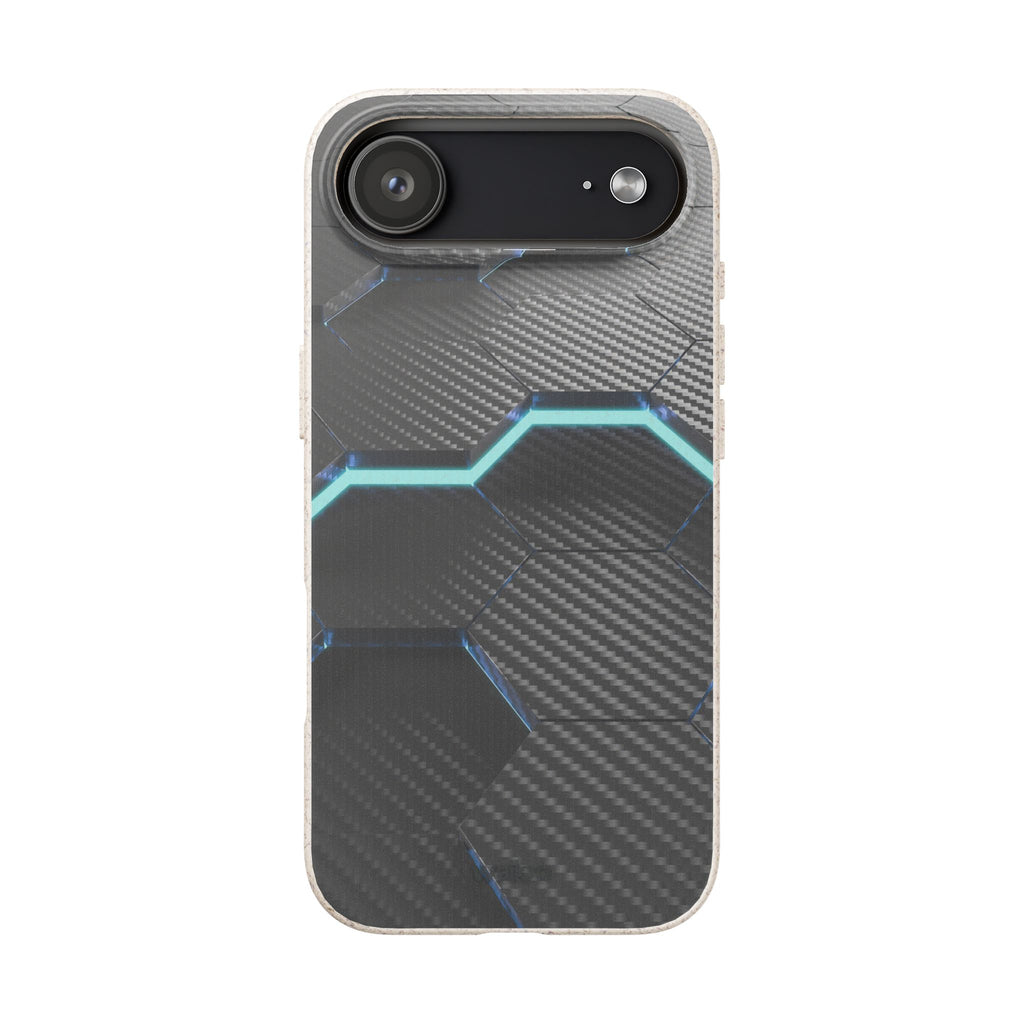 3D Black hexagon - Plastic free phone case for iPhone